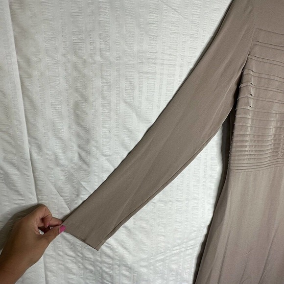 Diane Von Furstenberg Dress Womens 4 Kimian Silk Pleated Split Neck Long Sleeve - Picture 4 of 12